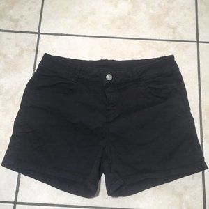 Black denim shorts